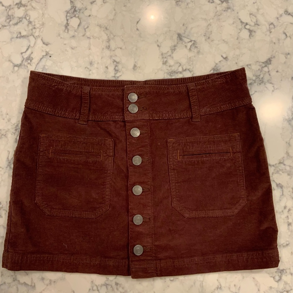 We The Free Burgundy Mini Skirt
